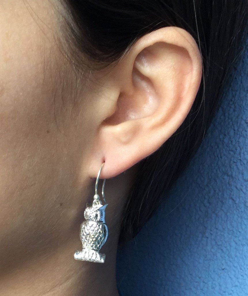 Silver Owl Earrings