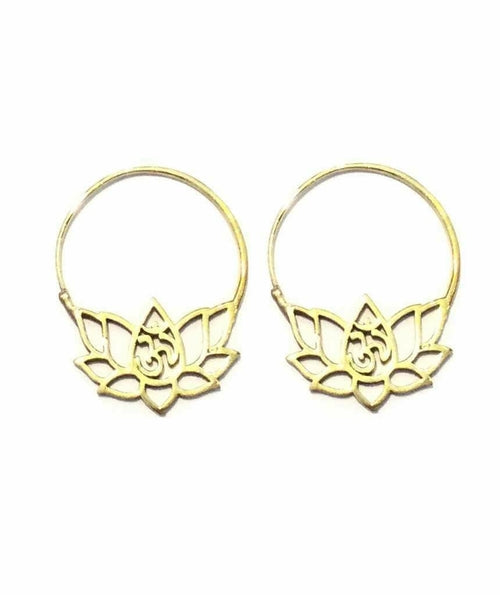 Om Lotus Flower Earrings