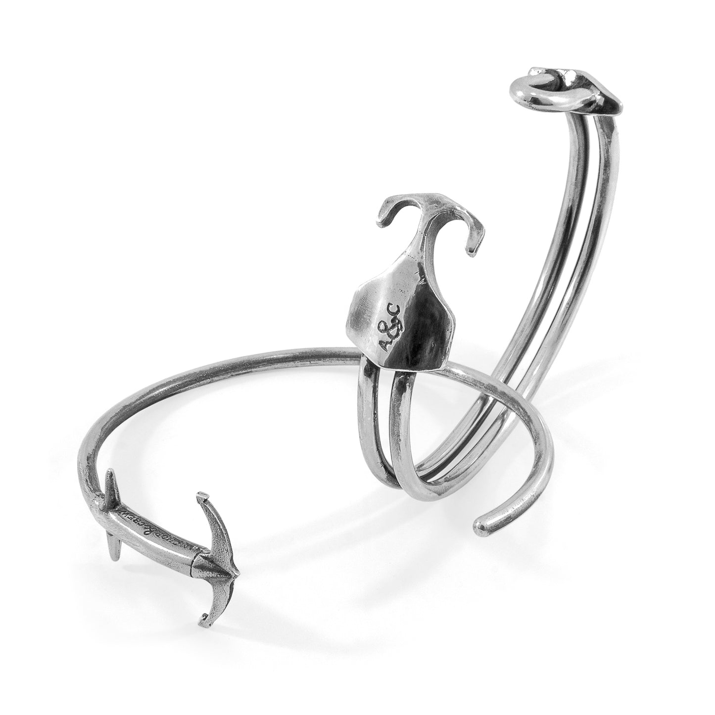 Delta Anchor Silver Bangle