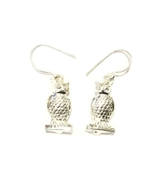 Silver Owl Earrings