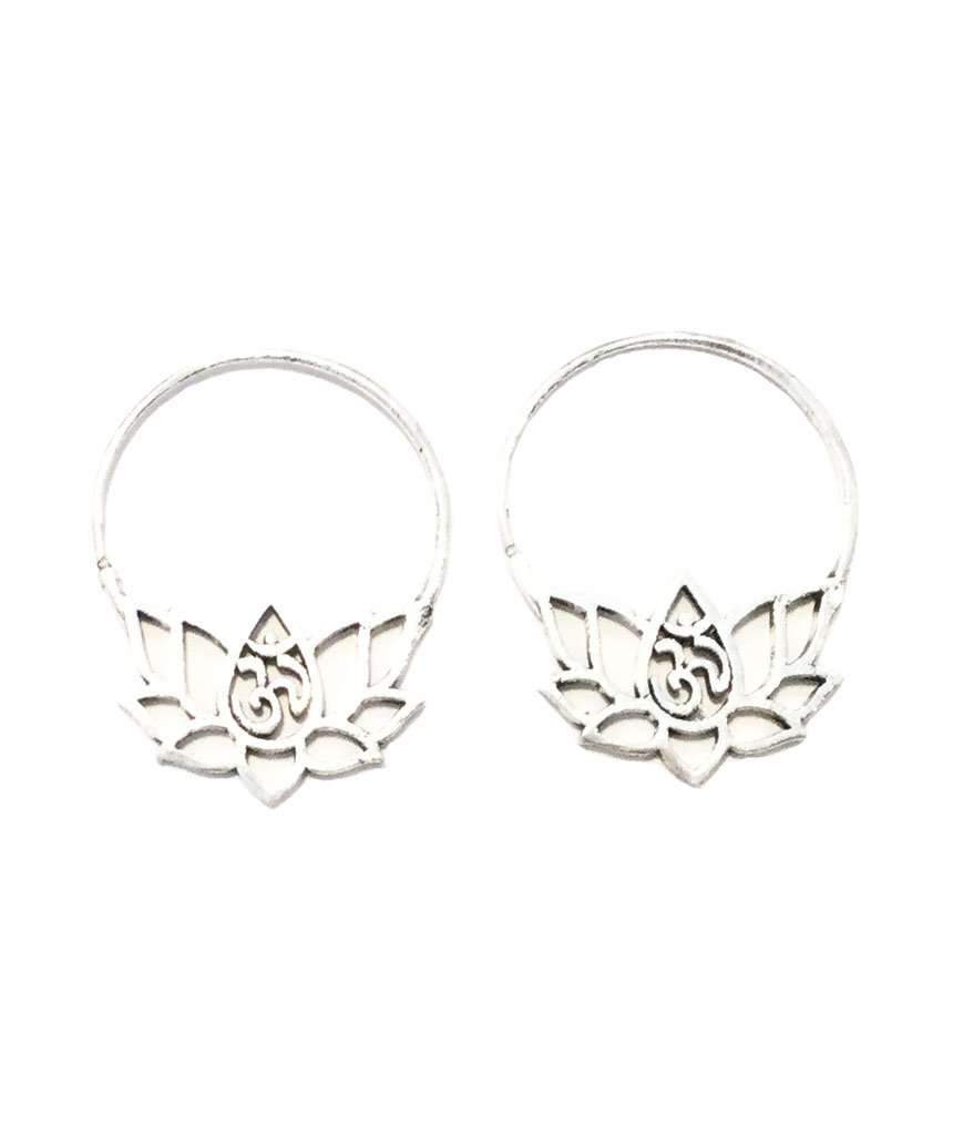 Om Lotus Flower Earrings